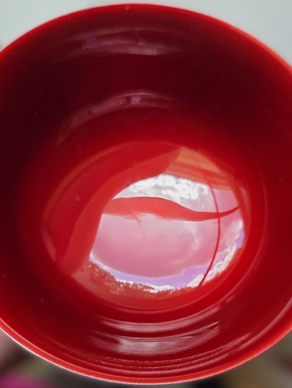 Reed & Barton Silver-Plate #102 Vintage MCM Deep Ruby Red Enamel Footed Bowl